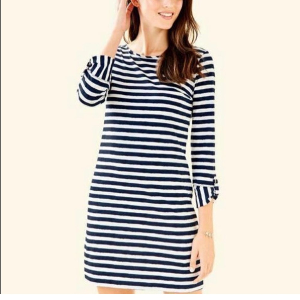 Lilly Pulitzer Women's Marlowe Striped T- Shirt Dress Blue White Size XS‎